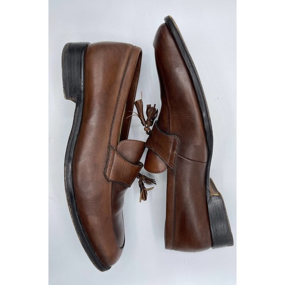 Johnston & Murphy Brown Leather Moc-Toe Tassel Slip On Loafer Men's 9 M 15-0746 - Picture 4 of 10